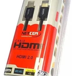 Cable Hdmi Slim Ultra Hd 4k V.2.0 De 1.8 Metros Marca Netcom DESDE.
